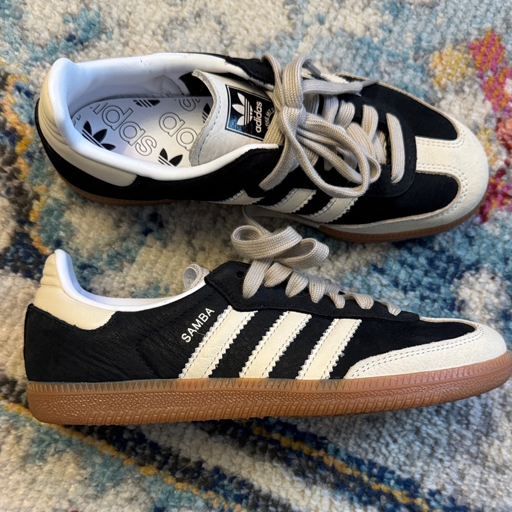 Adidas Kids Samba Sneakers - Black, White, and Brown